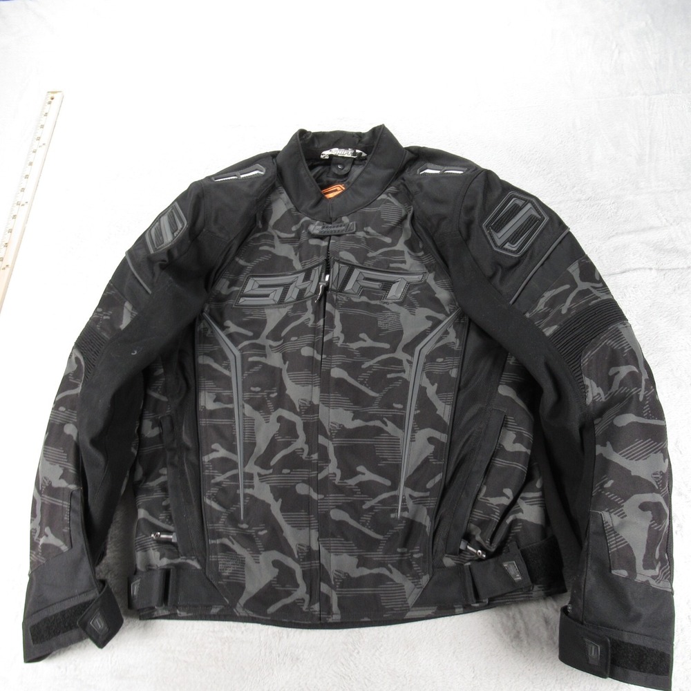 Shift Avenger Jacket Mens Medium Black Camo Zip Elbow & Shoulder Pads Motorcycle